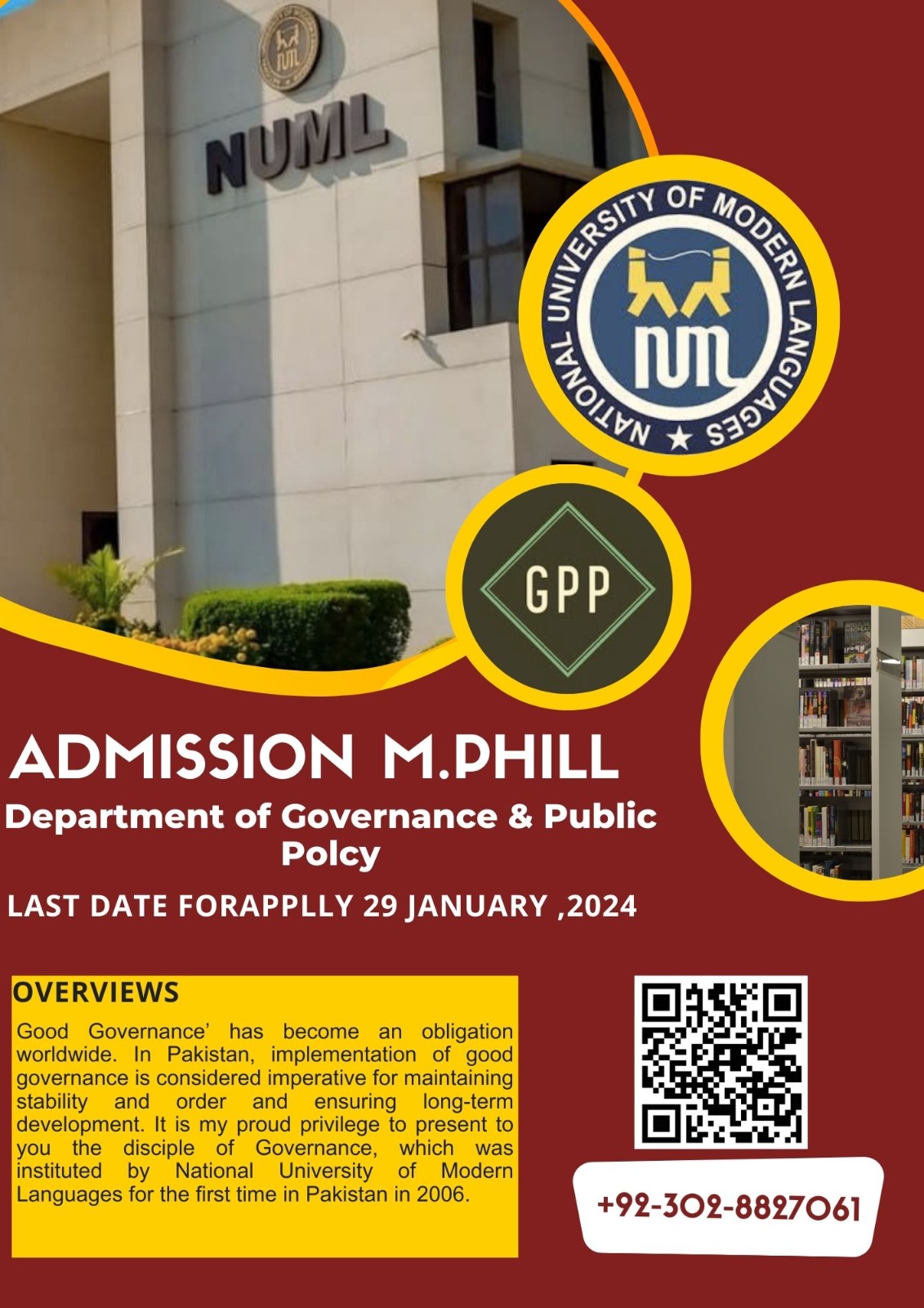 Admissions OPEN in MPhil Program in Governance and Public Policy (GPP) - Spring 2024