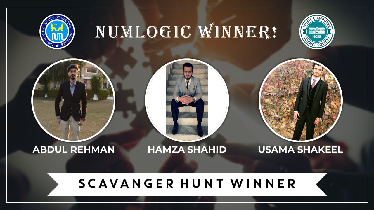 Winner of 'Scavenger Hunt' for NUMLogic 2019