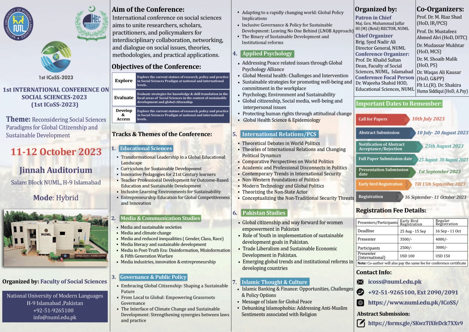 Announcement: 1st International Conference on Social Sciences – 2023 (1st ICoSS)