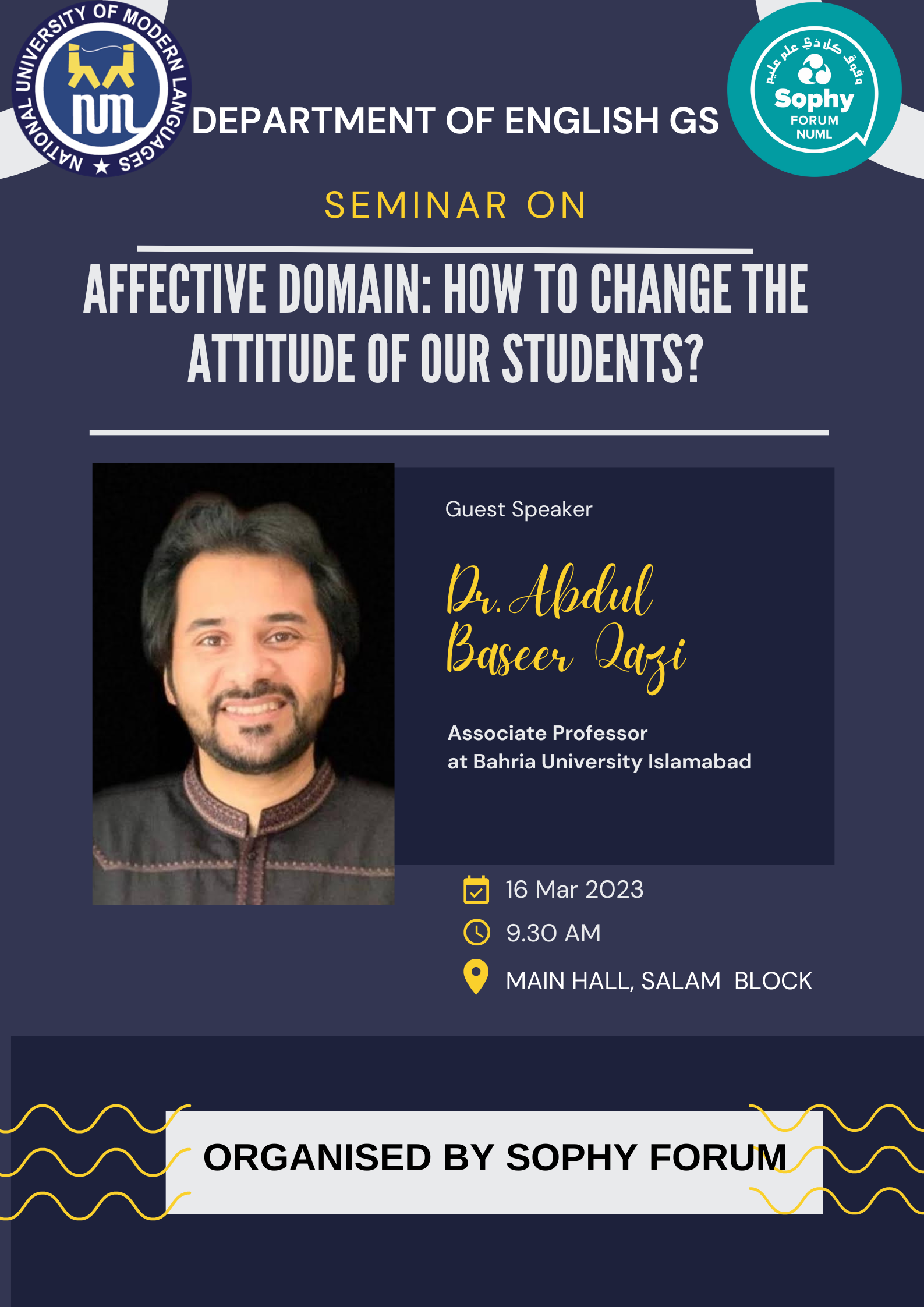 Seminar on " Affective Domain: How to Change the Attitude of Our Students?" by Sophy Forum