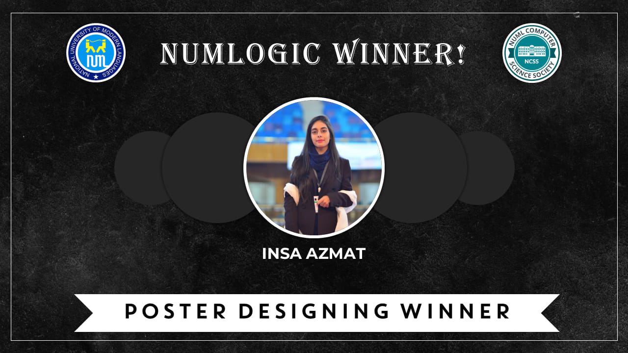 Winner of 'Poster Design' for NUMLogic 2019