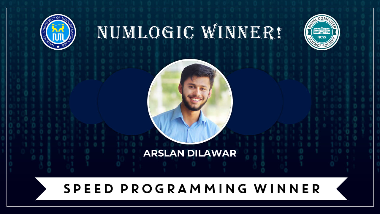 Winner of 'Speed Programming' for NUMLogic 2019