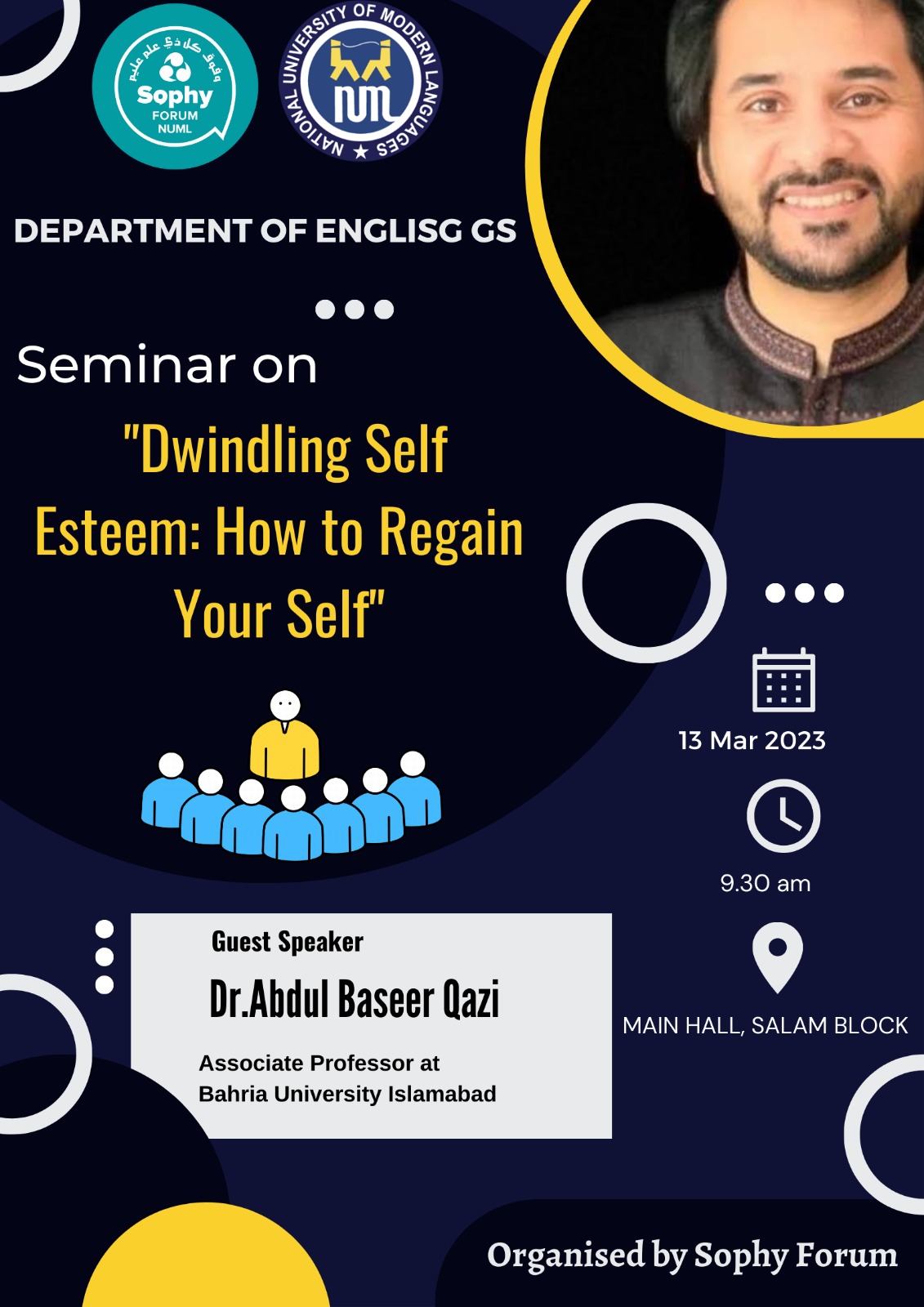 Seminar on Dwindling Self Esteem: How to Regain Your Self? by Sophy Forum