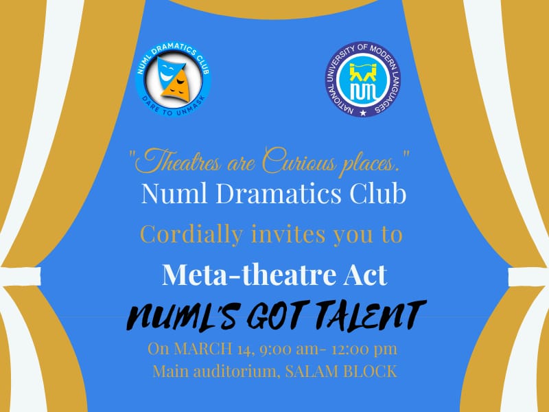 Meta-theatre Act by NUML Dramatics Club (NDC) on 14th March