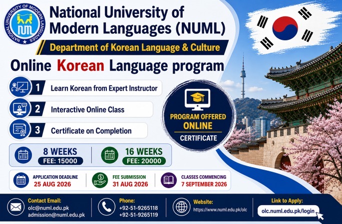 Admissions Open for Online Korean Language Courses