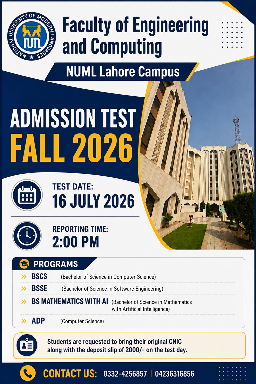 Admissions Open: Test Schedule for Fall 2026