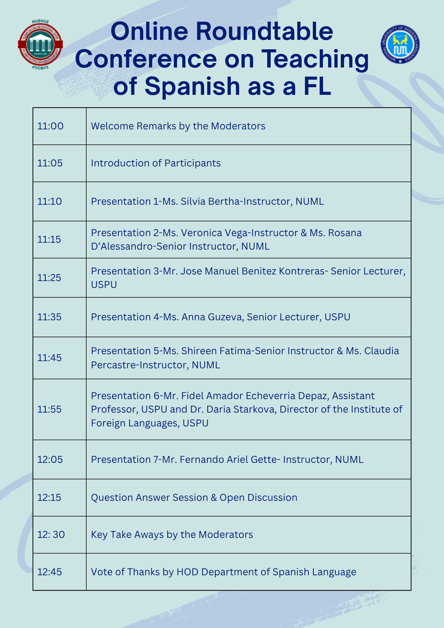 Online Round Table Conference About Teaching of Spanish as a Foreign Language