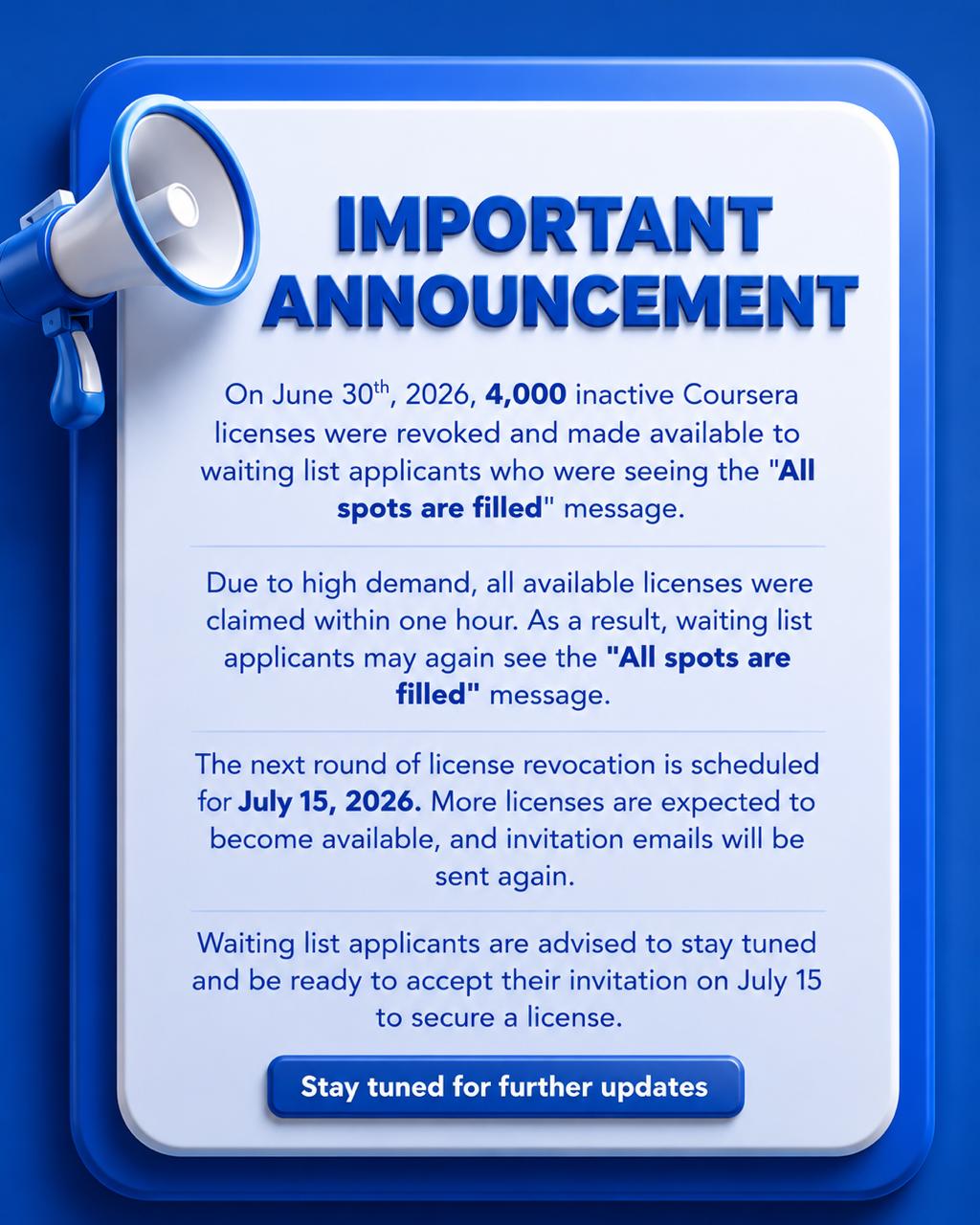 Coursera Licenses Revoking