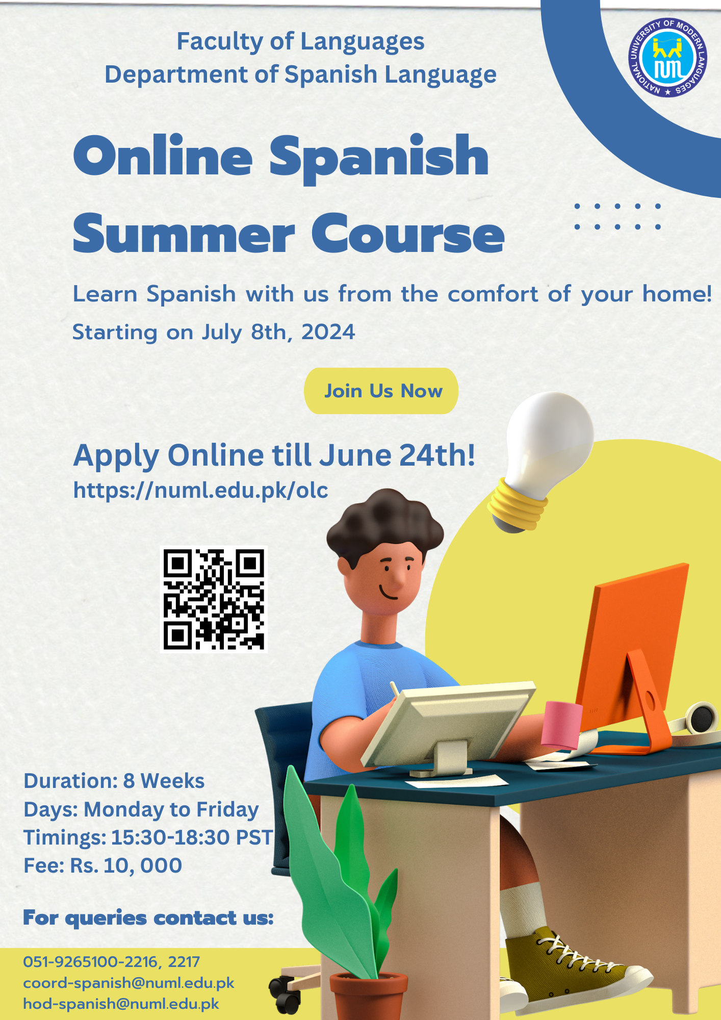 Online Summer Course in Spanish Language-2024