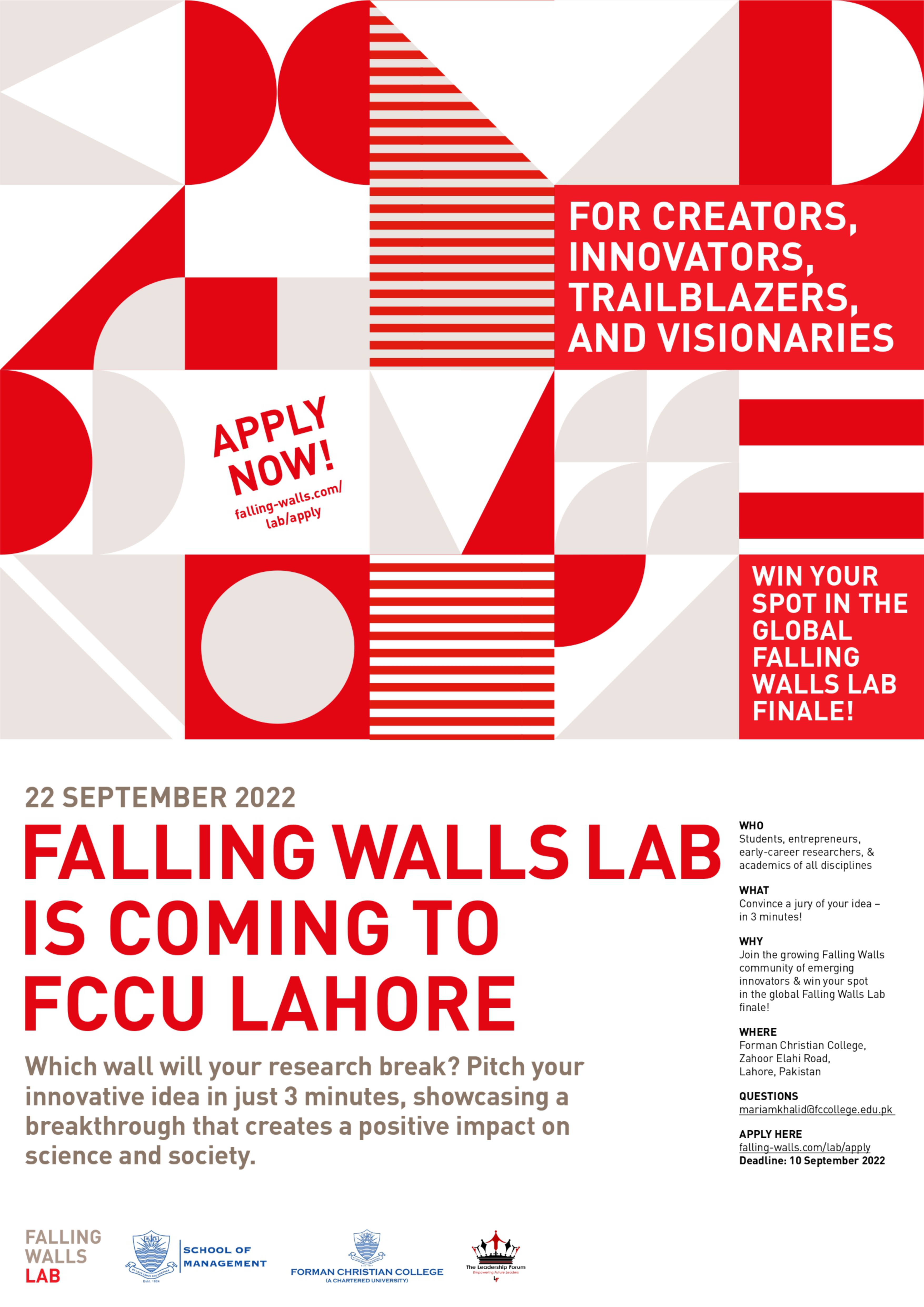 Falling Walls Lab FCCU Lahore 2022