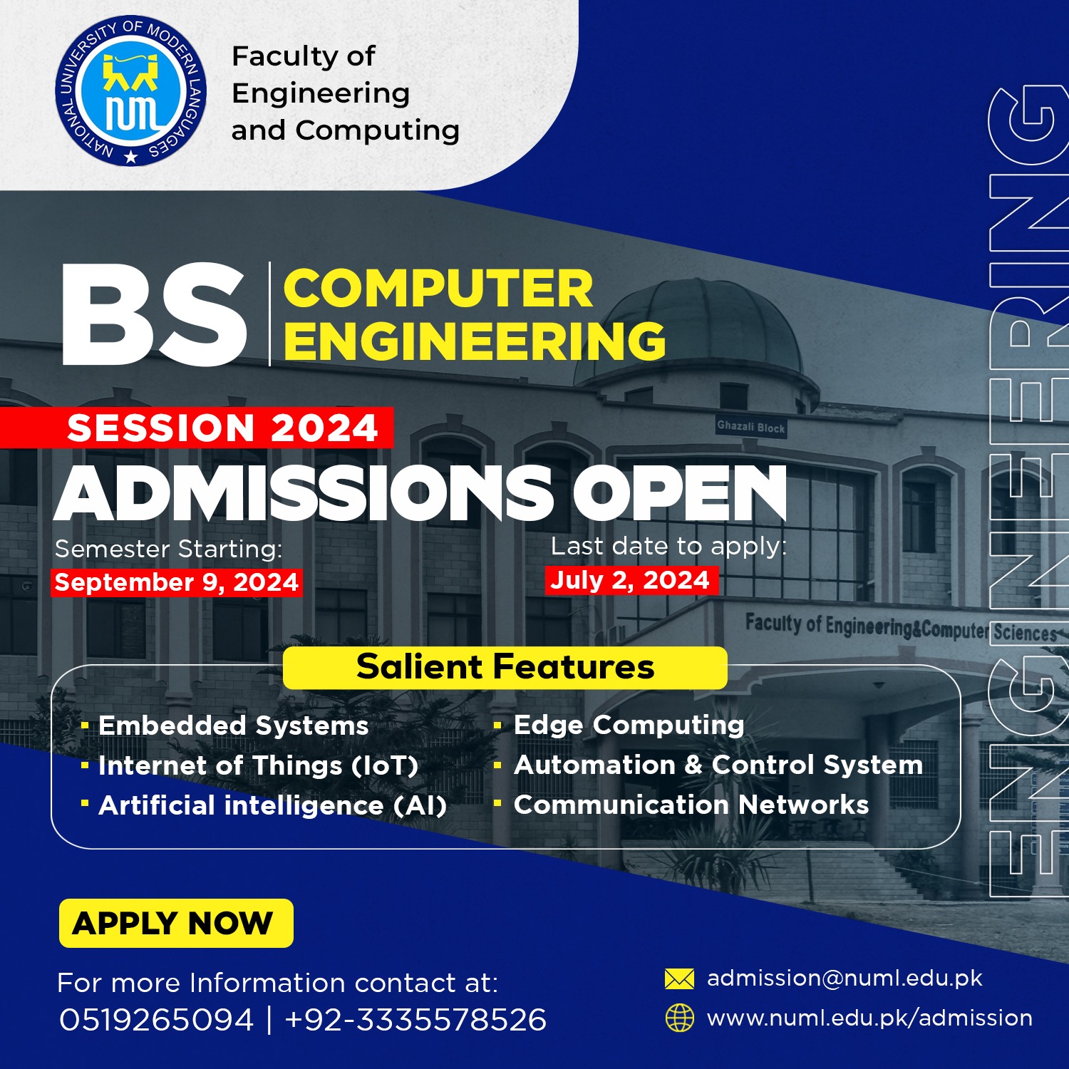 Admissions BSCE Program