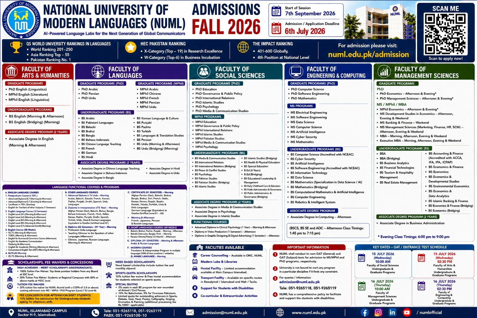 NUML Fall 2026 Admissions are Open!