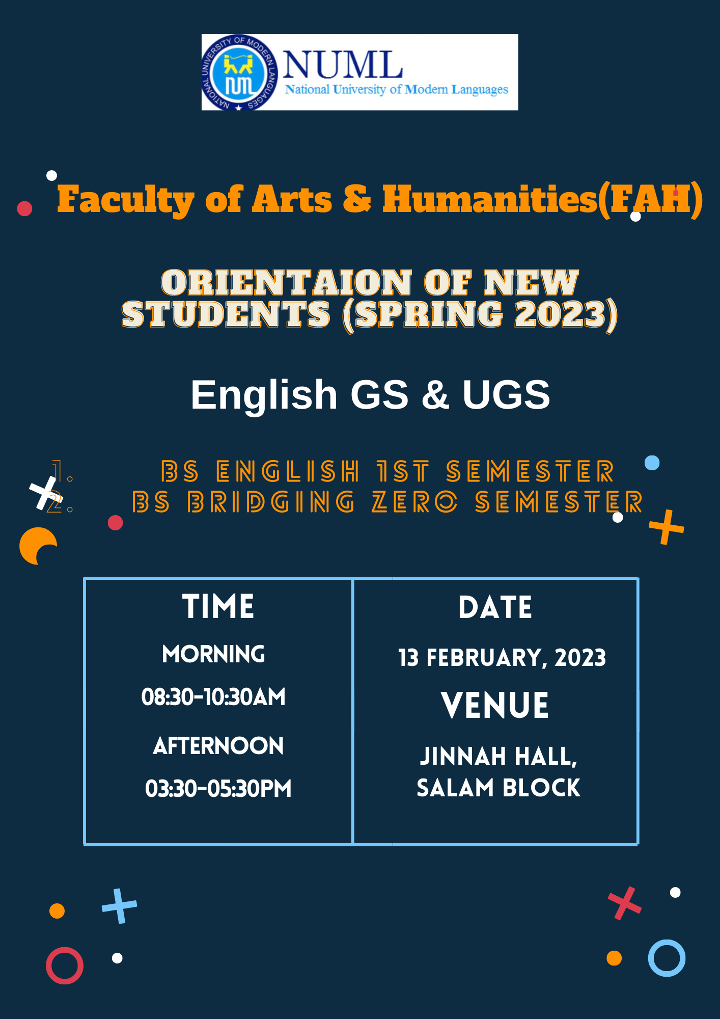 Orientation of BS English students (UGS)