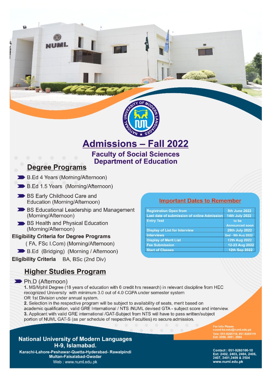 Admissions for Fall 2022