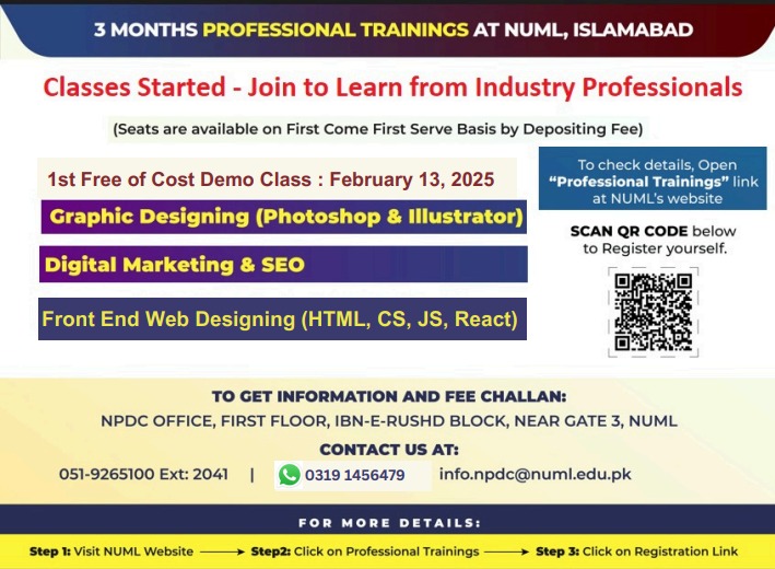 3 Months Professional Trainings