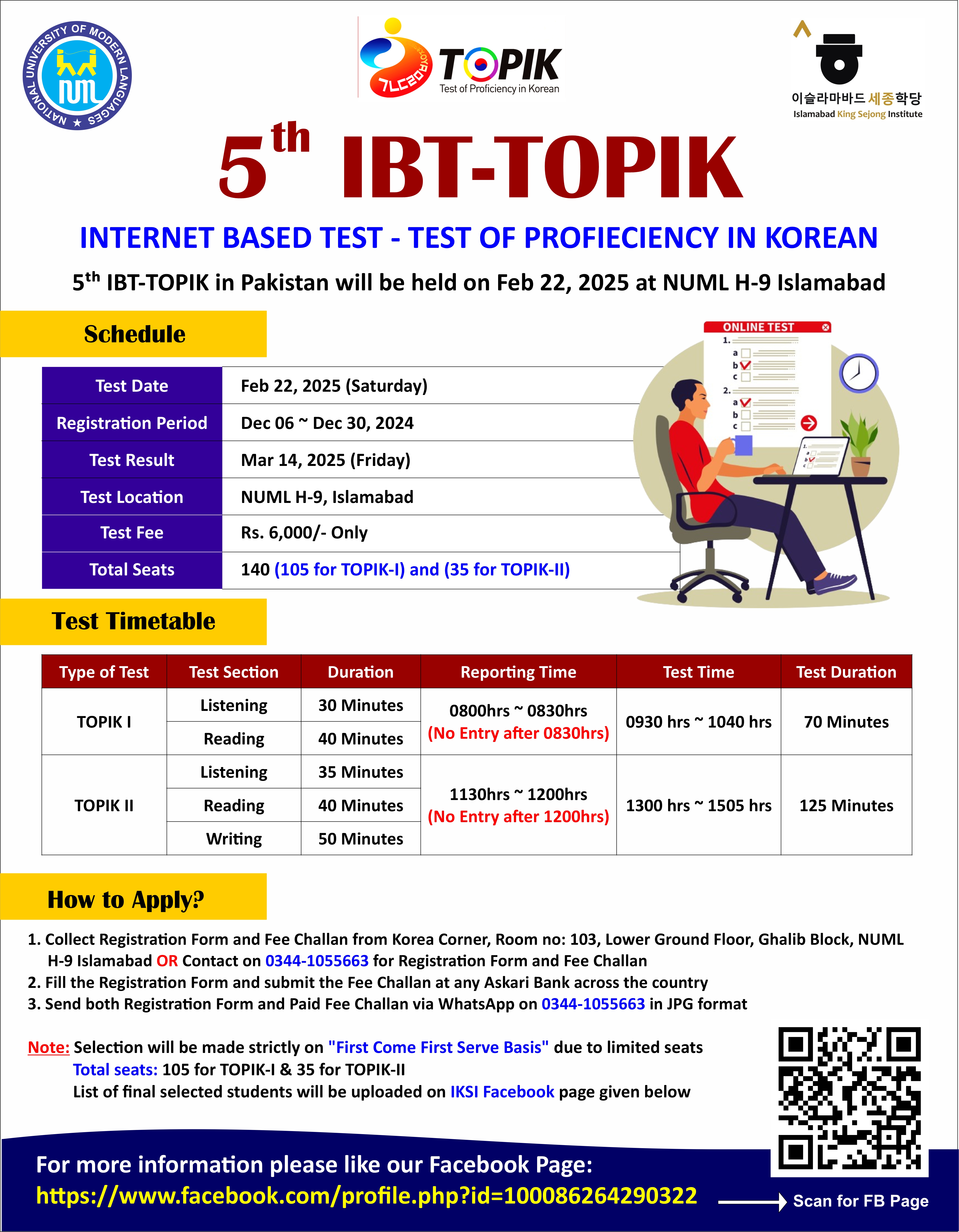 5th IBT-TOPIK REGISTRATION OPEN NOW