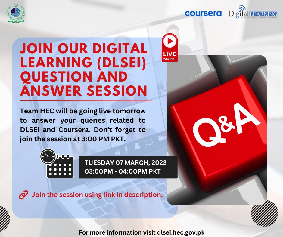 Digital Learning (DLSEI) Question and Answer Session
