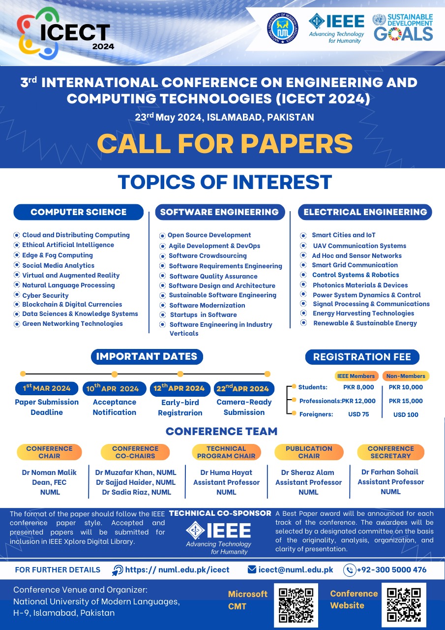 3rd International Conference on Engineering and Computing Technologies (ICECT 2024)
