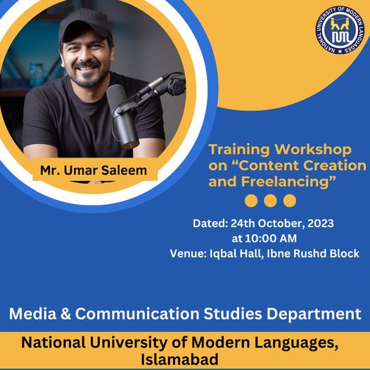 Training workshop for students on "Content Creation and Freelancing"