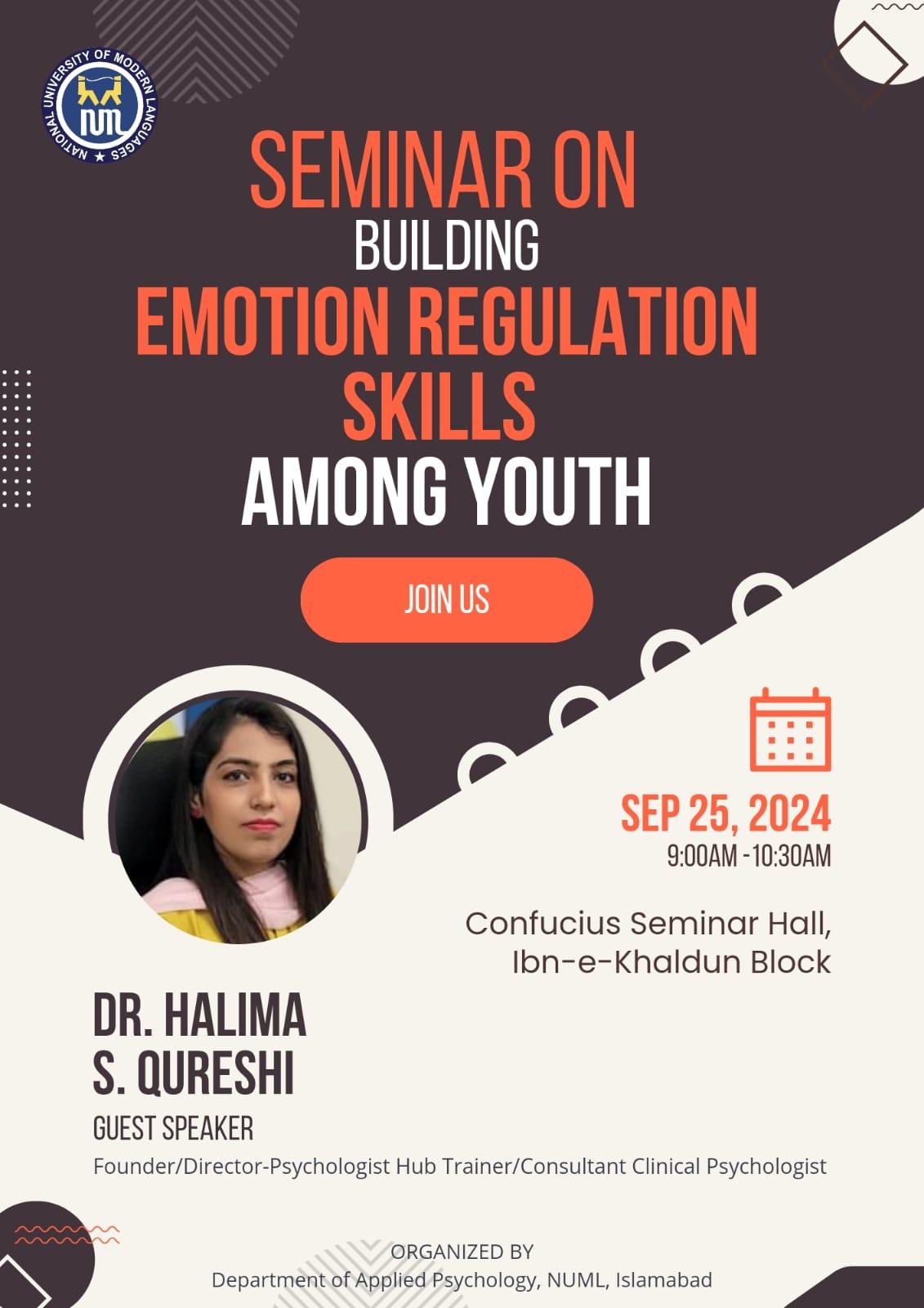 Seminar on "Building Emotion Regulation Skills among Youth"