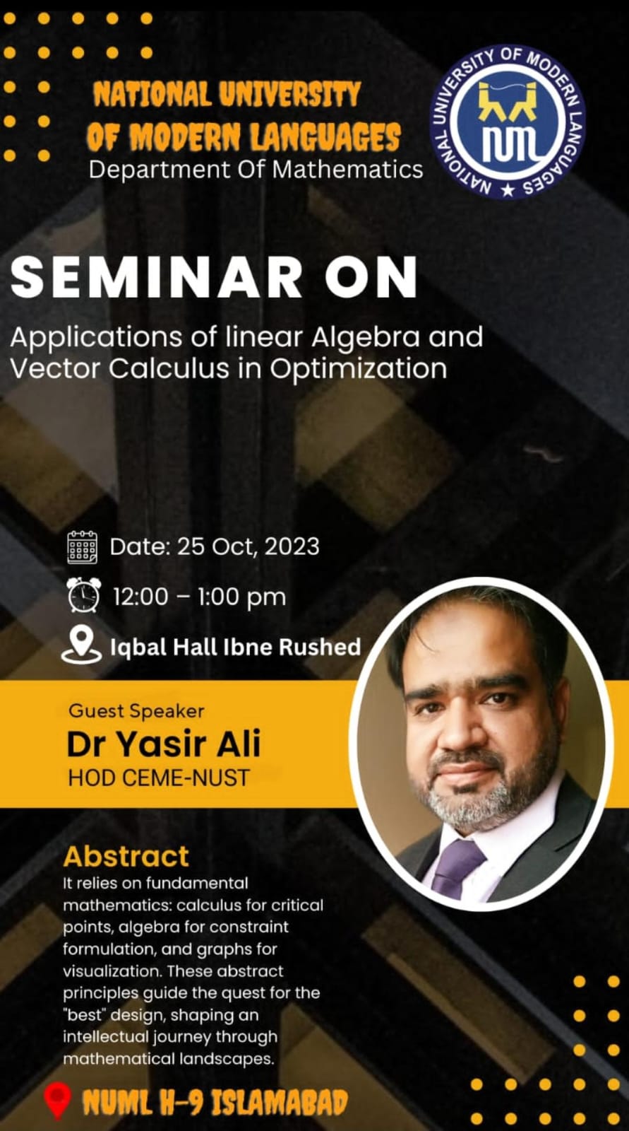 Seminar: Application of Linear Algebra and Vector Calculus in Optimization