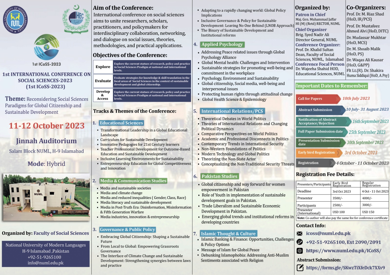1ST INTERNATIONAL CONFERENCE ON SOCIAL SCIENCES-2023  (1st ICoSS-2023)